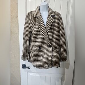Houndstooth Double-Breasted Women's Jacket